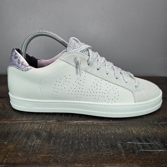 NEW P448 John Womens Size EU 39 US 8.5-9 Lace Up Low Capsule Shoes White Lilac - Picture 5 of 12